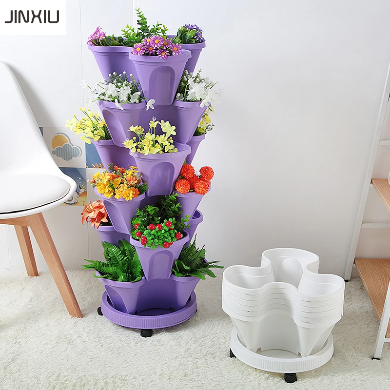 
strawberry outdoor planters plastic vertical garden pots 