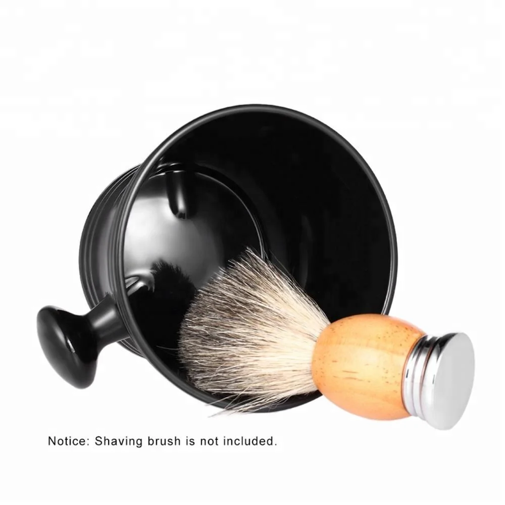 
JDK Personalized Plastic Shaving Mug Bowl Black Shaivng Soap Bowl 