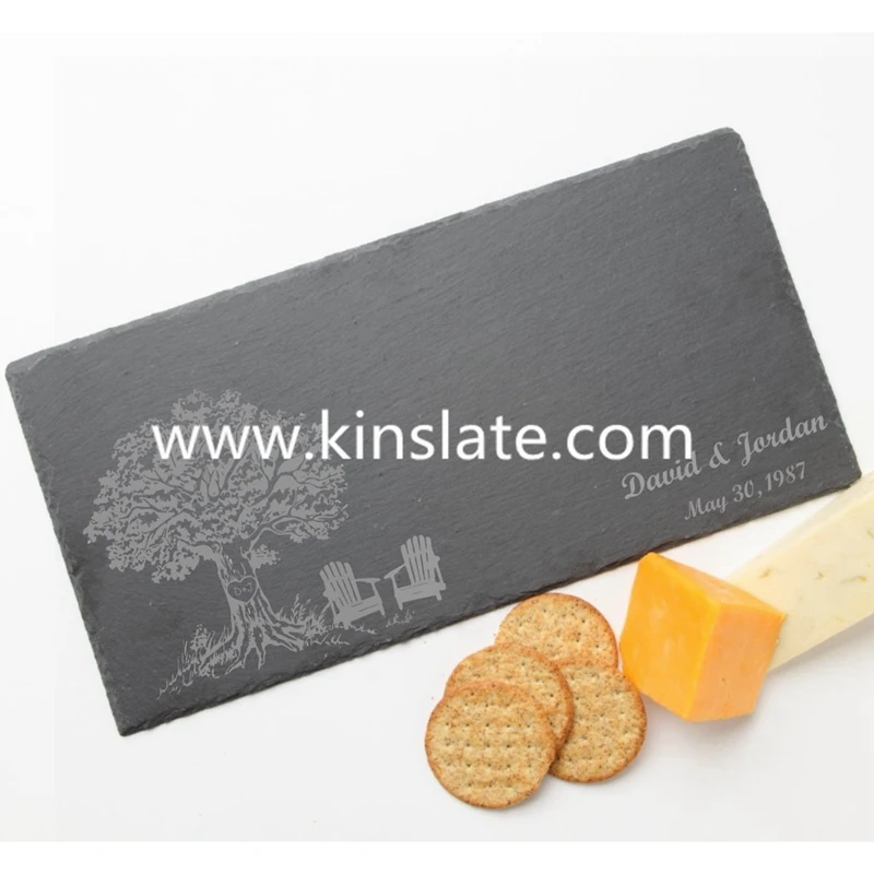 natural rectangular slate stone cheese  cutting board