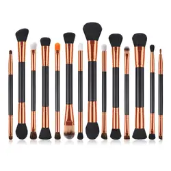 14pcs Two Double Side Head Black Gold Maquillaje Beauty Needs Makeup Brush Set