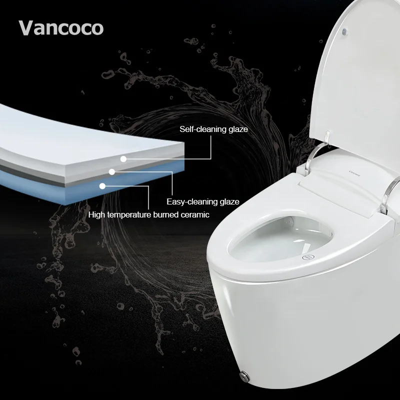 Vancoco smart toilet VCC76 Convenient Installation And Removal fashion design automatic body-cleaning toilet
