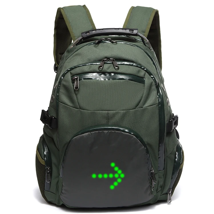 Factory Direct Sale Led Turn Signal Light Bike Cycling Waterproof Nylon Backpack Outdoor Night bike Sport Bag