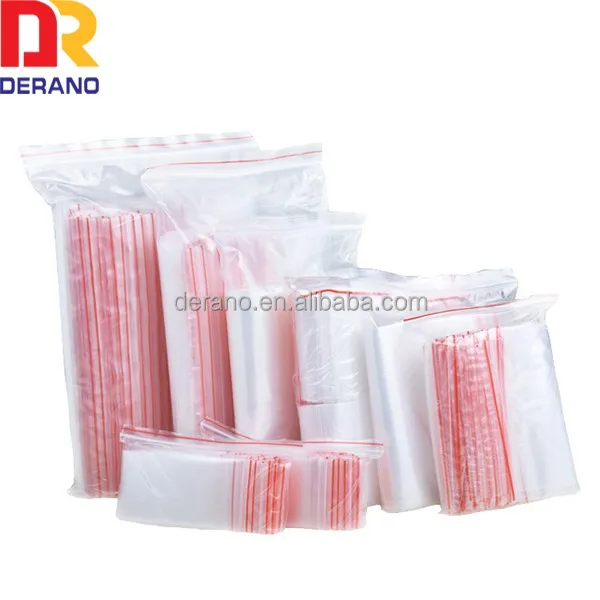 LDPE plastic food packaging transparent zipper poly bag