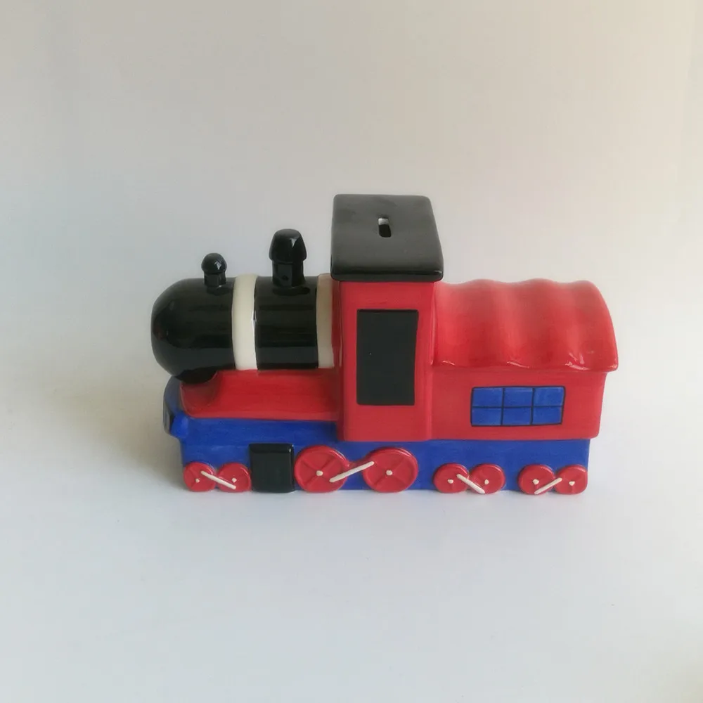 Birthday gifts Bobble Smoke Stack Red Train coin Money Piggy Bank for boy kids