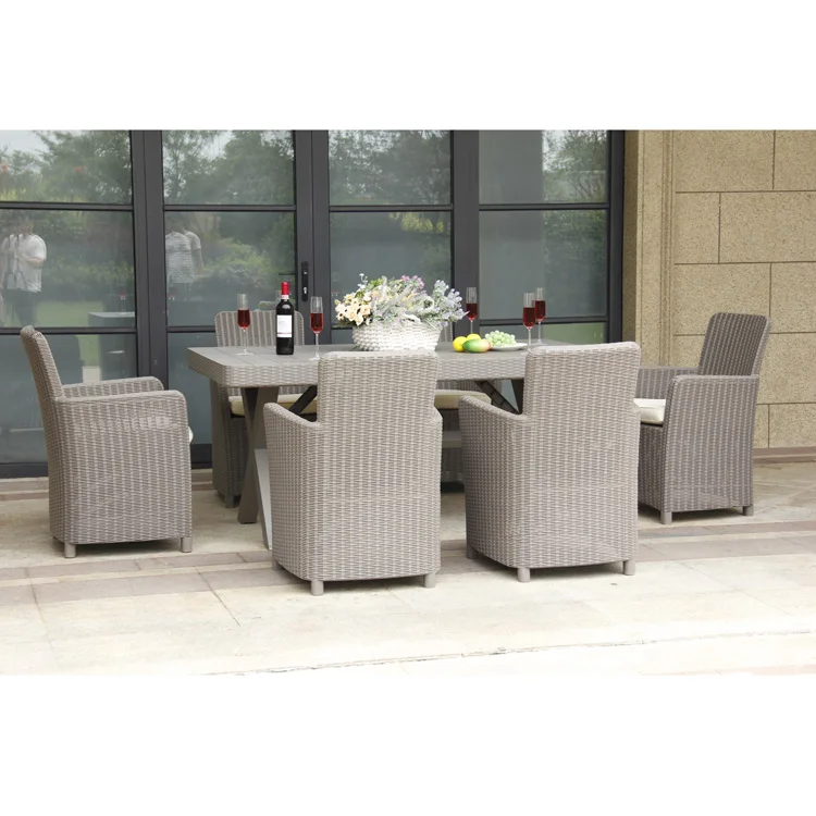 Garden rattan wicker furniture set outdoor table and chair for coffee shop