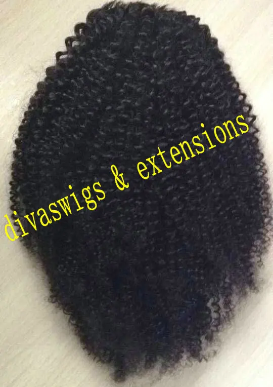 140g African natural  big Afro Puff  Kinky Curly drawstring ponytails human hair extension pony tail hairpiece