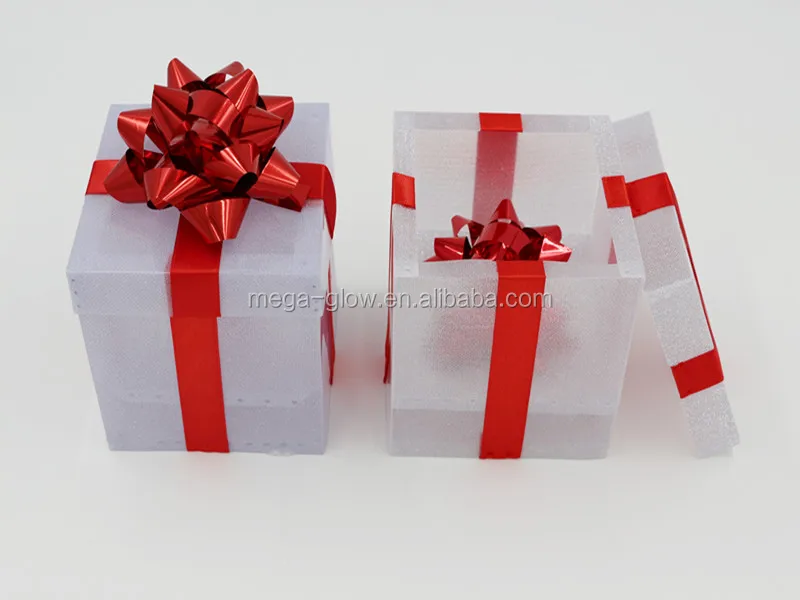 Custom Flashing LED Gift Packaging Box Most Popular Wedding Paper Gift Box With Ribbon Closure