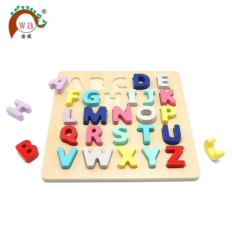 Colorful intelligence alphabet wooden jigsaw puzzle