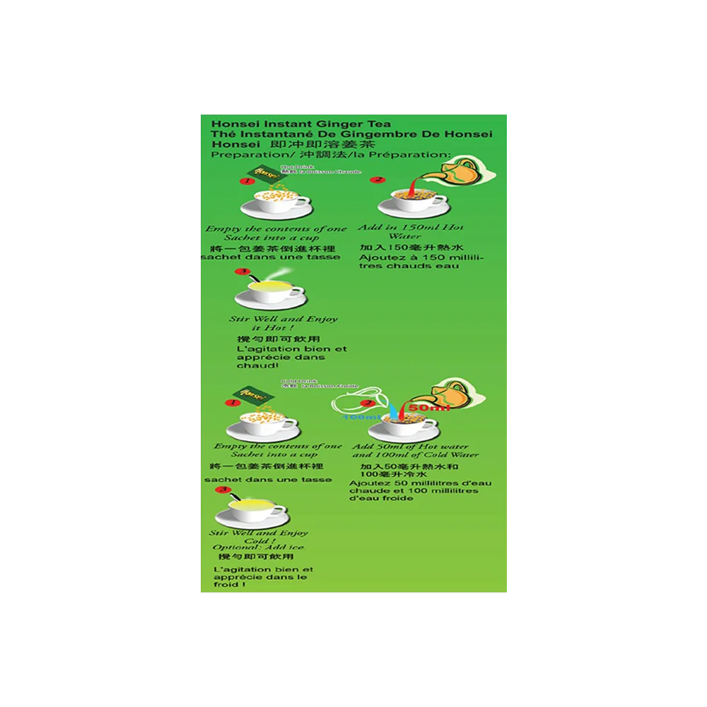 Singapore Honsei Slimming Instant Honey Ginger Tea Flavor Tea Top Quality
