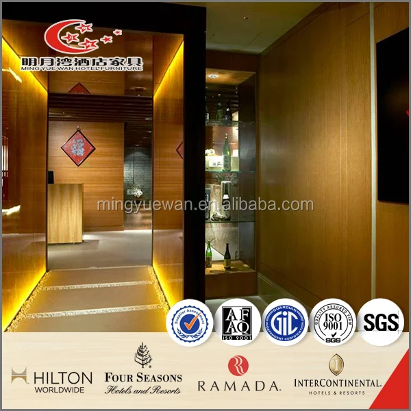 Hotel Wall Mounted Partition Plywood Paneling Corridor Lobby Hallway Fix Furniture