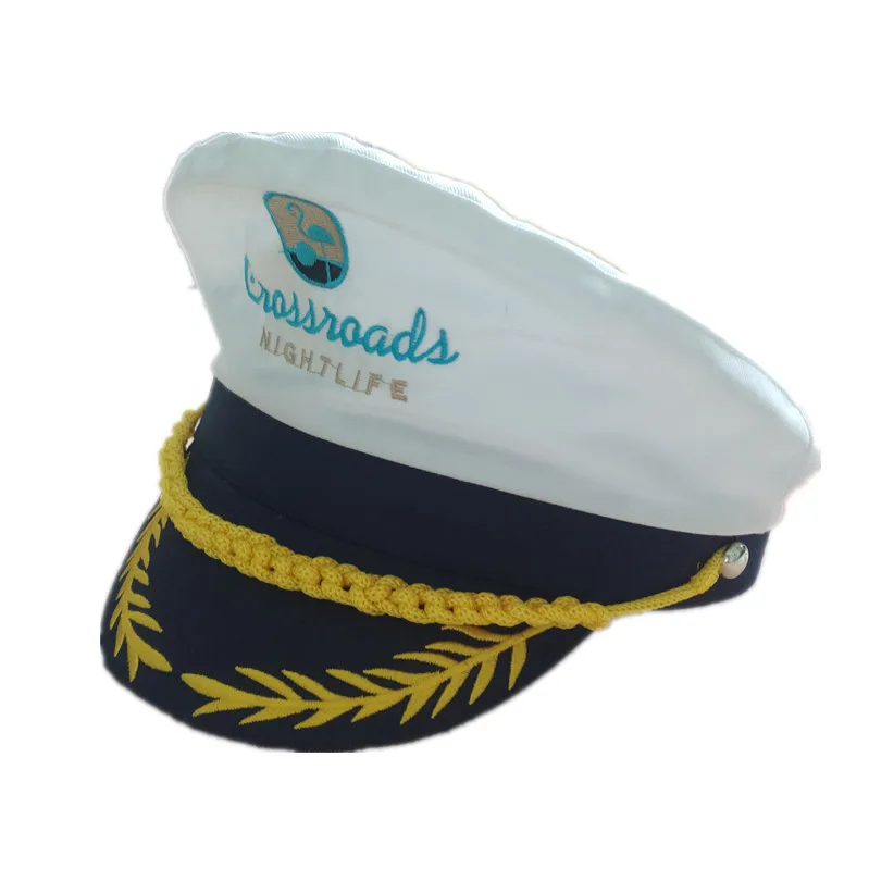 custom promotional personalized embroidery logo white captain hat