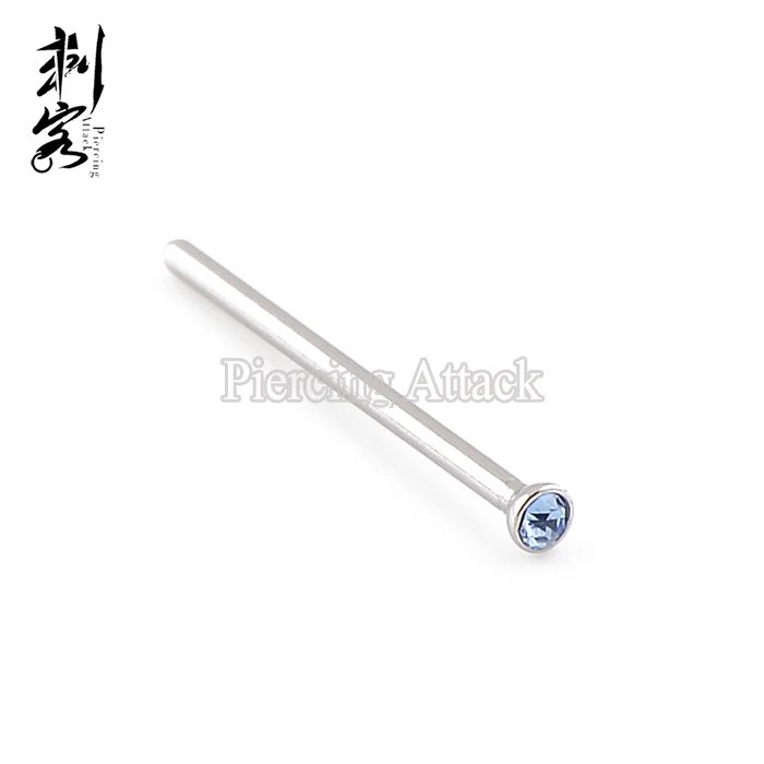 Stainless Steel Gem Fishtail Nose Pin U Bend Nose Pin