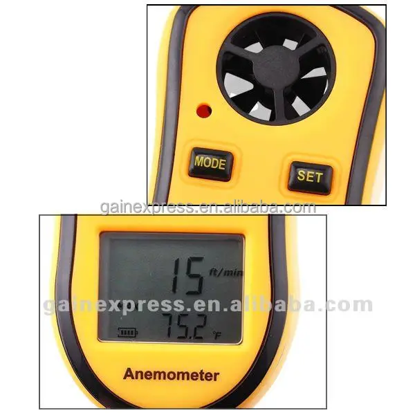 Карманные - размер цифровой анемометр температура с учетом воздуха скорость ветра температура термометр Bargraph