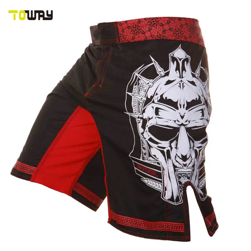 black and red dragon custom mma shorts