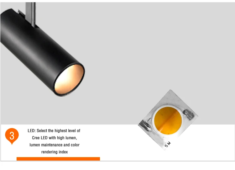 LED Track light Adjustable Spotlight 4 Wires 3 Circuits CE Aluminum Housing Commercial Office Showroom