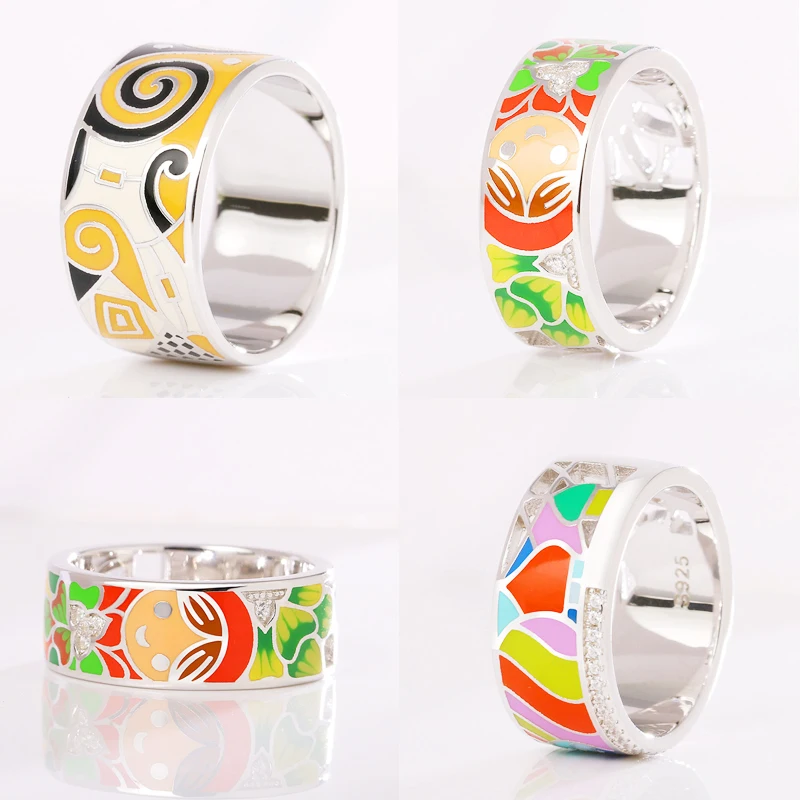 custom gold ring with the enamel silver ring jewelry cloisonne 2018
