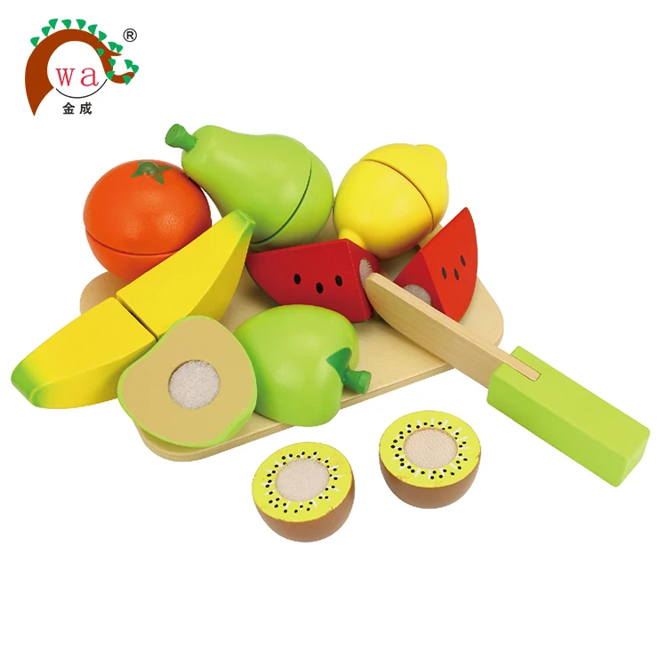 
Children toys fruit and vegetable cutting game educational wooden kitchen set toy 