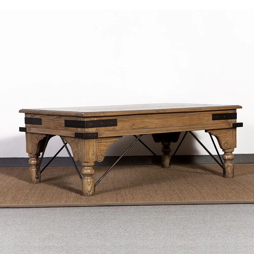 Промышленный винтажный деревенский Восстановленный журнальный столик из переработанной древесины elm