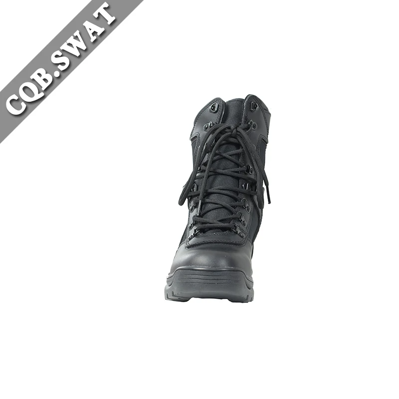 Indian Kenya Dubai Black Security Boots With Padded Collar Cemented Construction Combat Boots