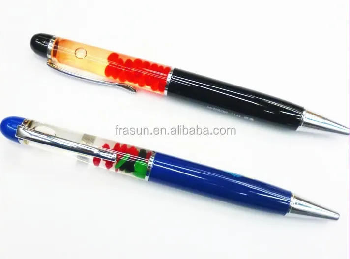 Top quality custom made promotional oil floating pen/floating ballpoint pen/floating liquid pen