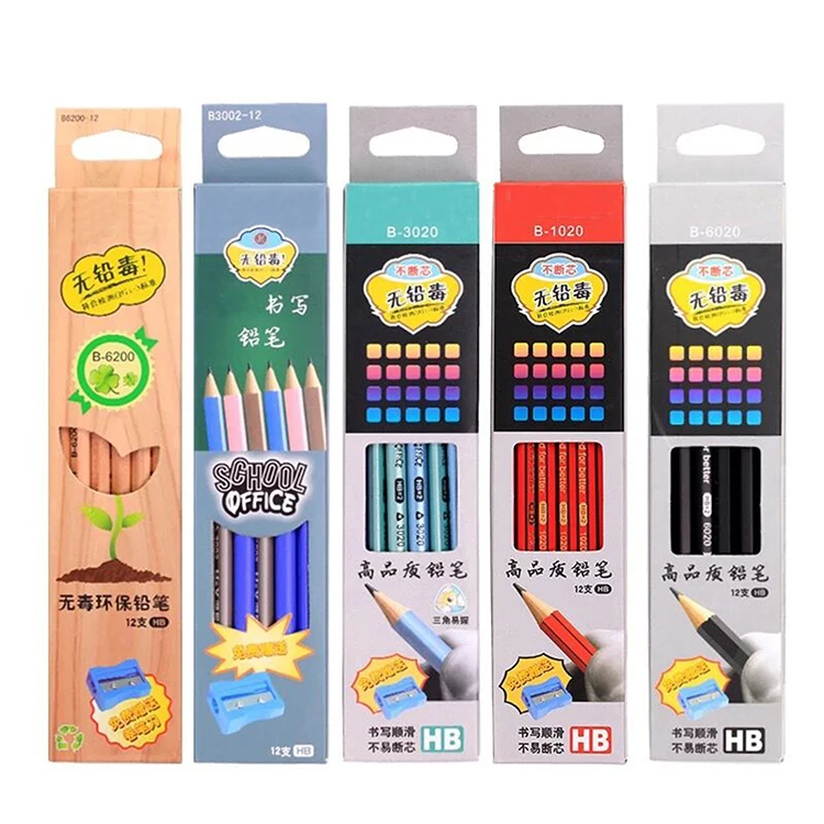China stationary factory cheap wholesale bulk nature custom HB wood pencil