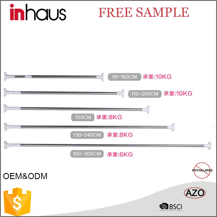 Отличное качество, портативная дешевая Регулируемая раздвижная душевая занавеска из нержавеющей стали, трубка