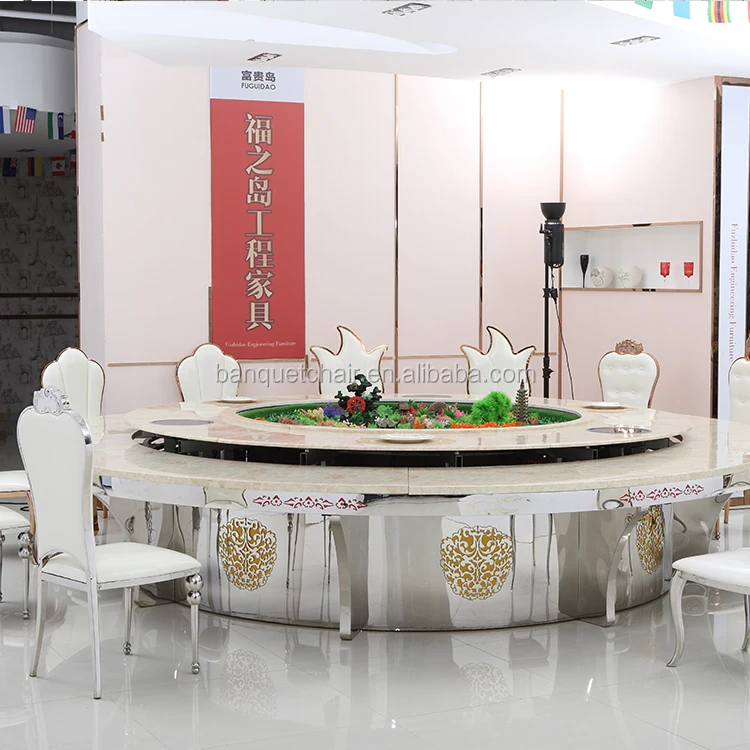 
Modern Big round rotating dining table for hotel restaurant 