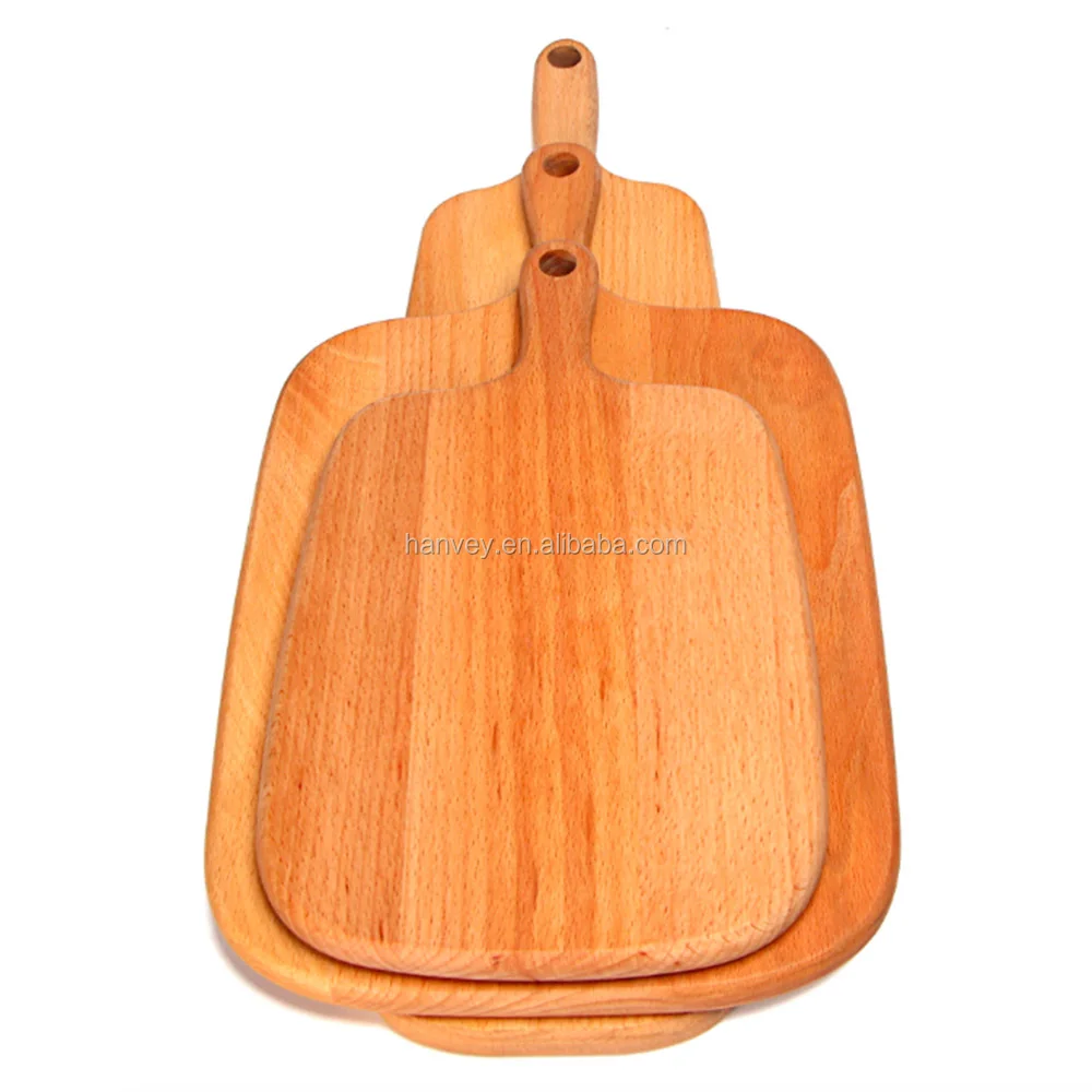 Factory price wholesale cheap Eco-Friendly custom bamboo wooden Baking Bread Serving Paddle pizza cutting board with handle