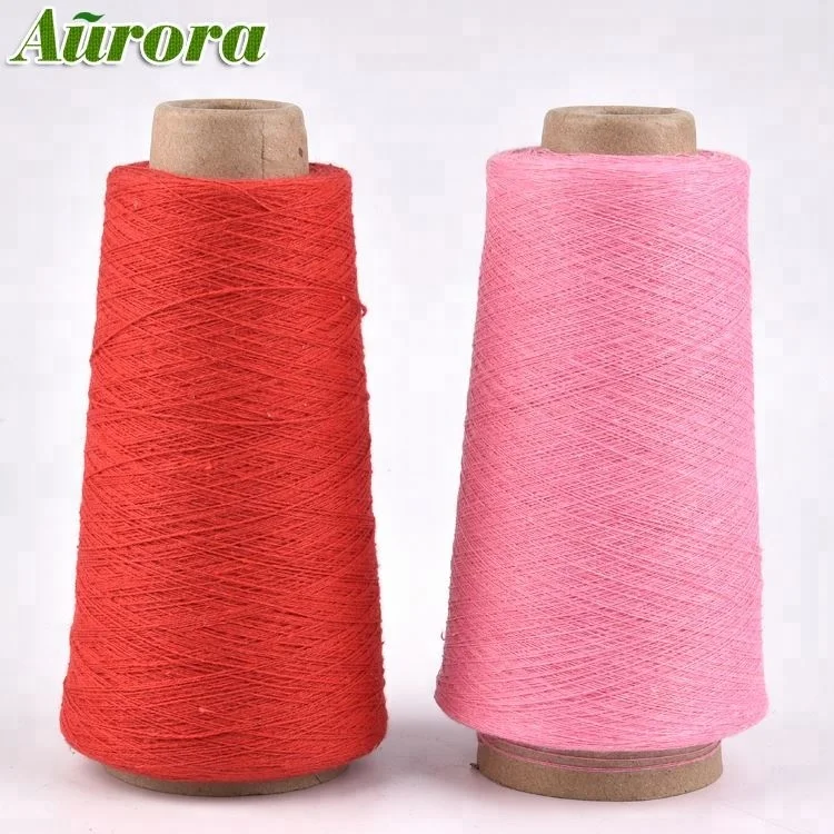 Hot sale bleached high tensile strength polyester weaving yarn NE18/2 recycled cotton blended yarn