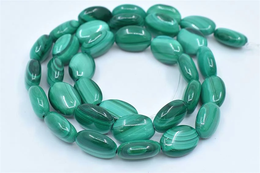 Wholesale A Grade Hight Quality   Nature Stone Oval Shape Malachite Beads