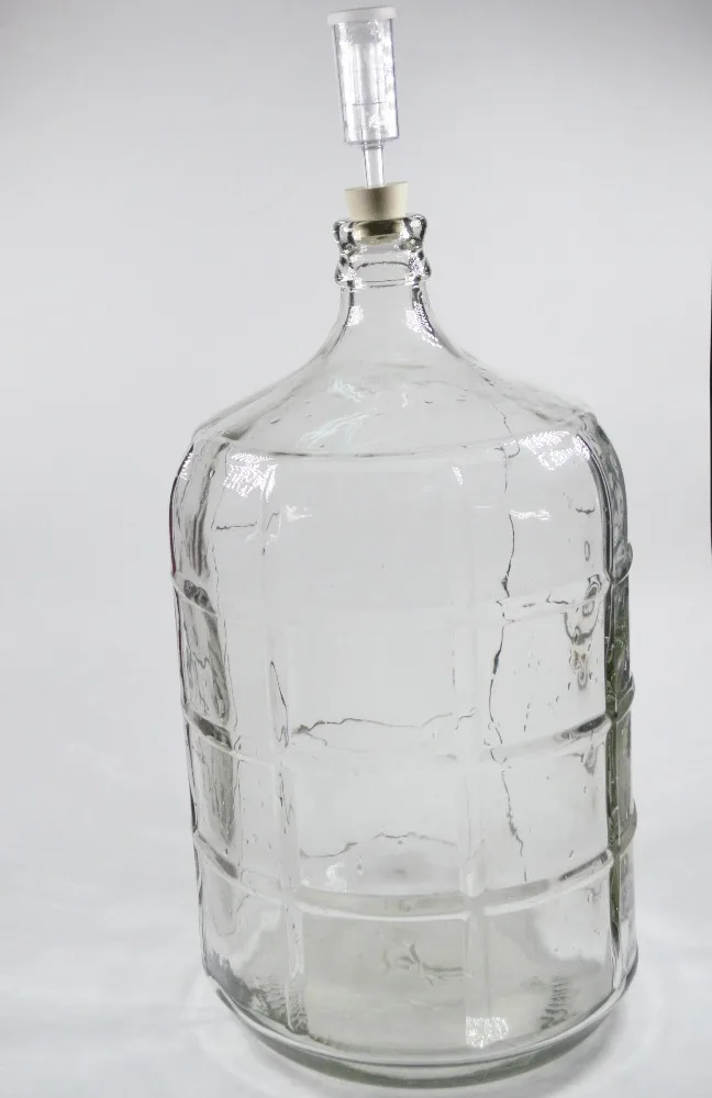 Home brew wine/beer Fermenter Glass carboy 6Gallon/23Litre with homebrewing rubber/silicone Stopper and Airlock