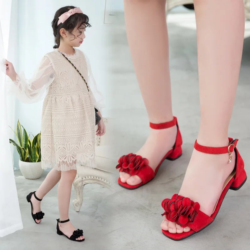 
Korean Style Summer Kids Princess Dress Shoes High Heels For Girls 