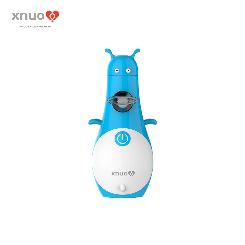 
Cartoon design child use portable nebulizer for traveling 