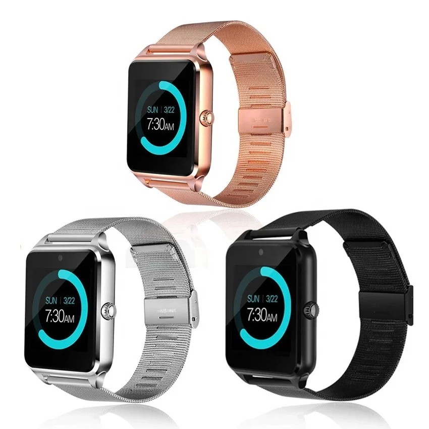 Creatway SIM Z60 Android Smart Watch Phone Sport Fitness Tracker metal strap compatible for Huawei Xiaomi Sumsung OPPO VIVO
