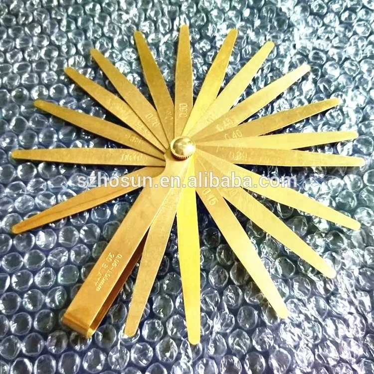 Good quality Brass feeler gages  100mm length  brass gap gauge 20 blades/set