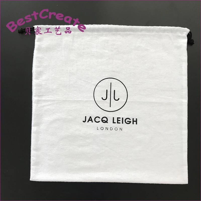 
Custom printed extra size 45x45cm brushed cotton drawstring handbags dustbags 