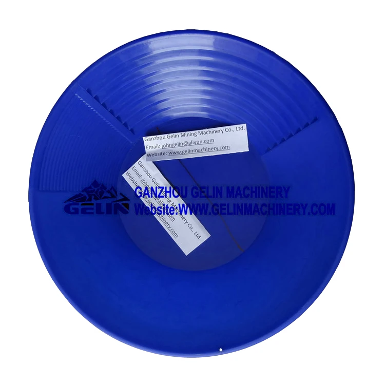 Black gold panning basin for alluvial gold washing and recovery