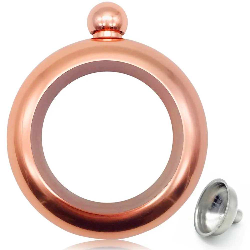 Amazon New Idea 3.5oz Bangle Bracelet Hip Flask Stainless Steel Alcohol Pocket Flagon Whiskey Drinkware Hip Flask