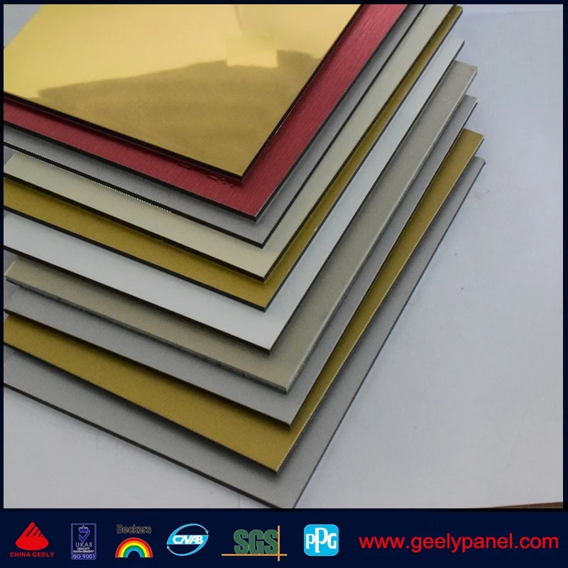 Wood/Mirror coated Aluminium Composite panel board ACM /ACP