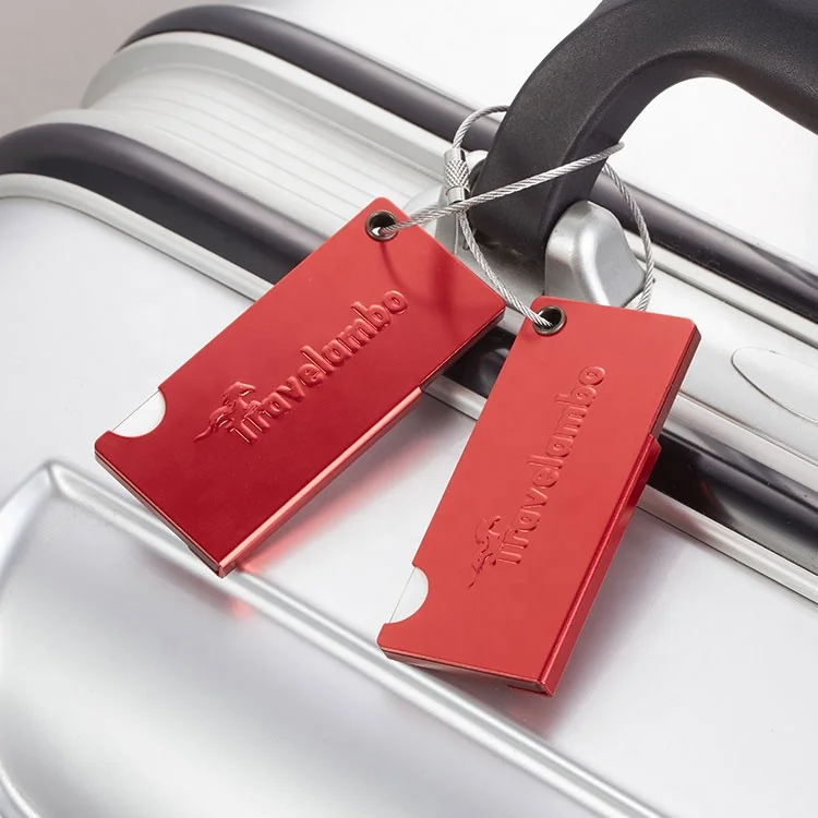 Professional Square Shape Metal Luggage Tags for travel can customized