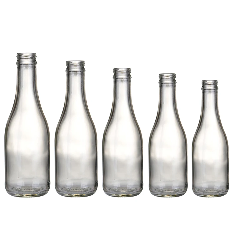 Clear Crown Beer Glass Bottle Blue Green Brown Vodka Cap with Brush Hot Stamping Beverage 330ml 355 Ml 640ml