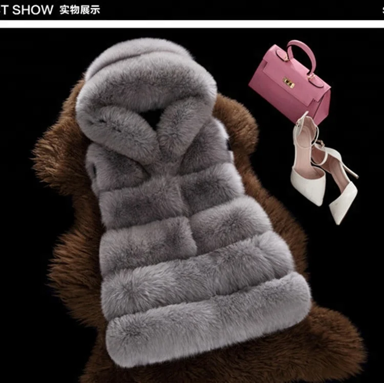 
Hot Selling Women Winter Fluffy Fashion Salable Pink Fox Fur Coat 