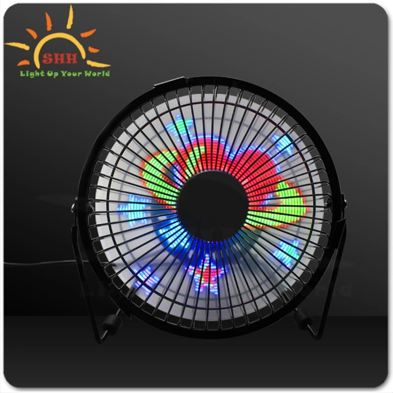 Hot product Desktop USB LED Clock &Temperature fan, Electric air cooler fan with real time & temperature & Led light