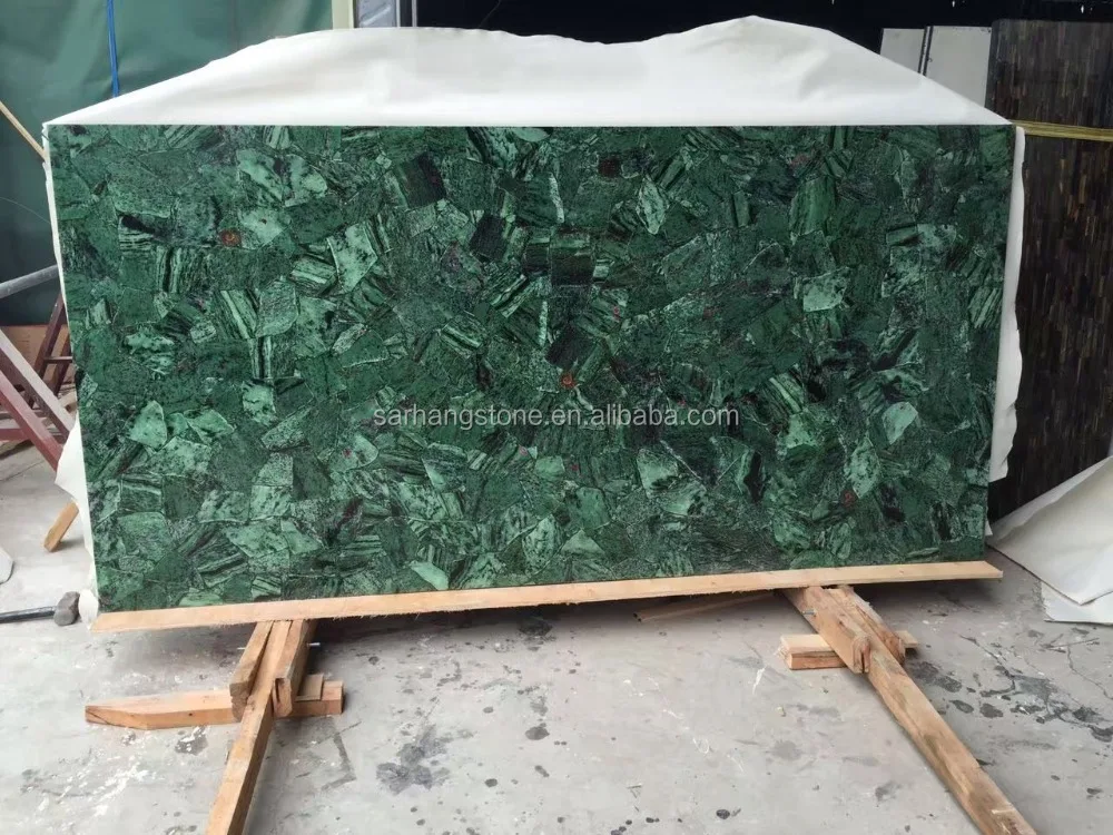 Crystal green gem stone, Green Semi Precious Stone Tile Green Gemstone agate