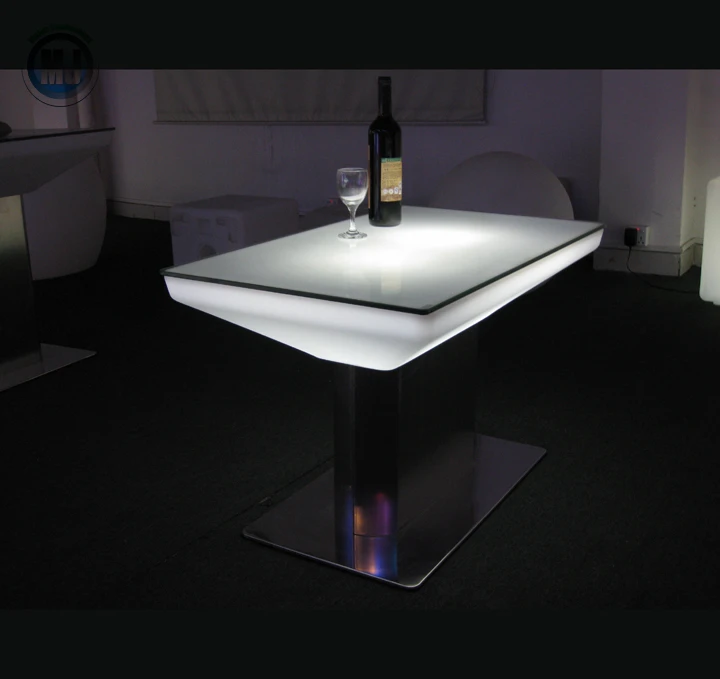 
Hot Sale New Design High LED Glowing Cocktail Table Battery Power Light up Bar Table 