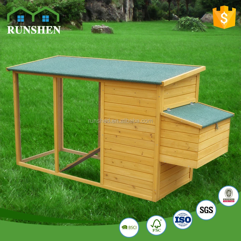 Wood Chicken Coop With Run Chicken Broiler Yellow House Cage Indoor Laying Hens Chicken House Trusses For Sale