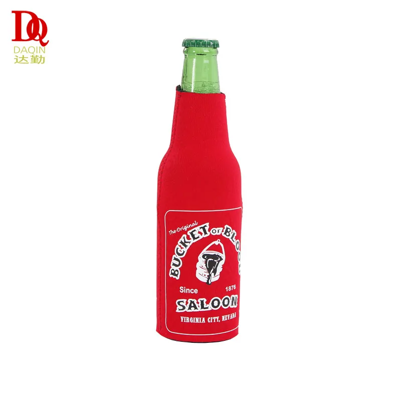 2023 Wholesales logo print Neoprene Water Can Tube Holder Zipper Beer Bottle Cooler