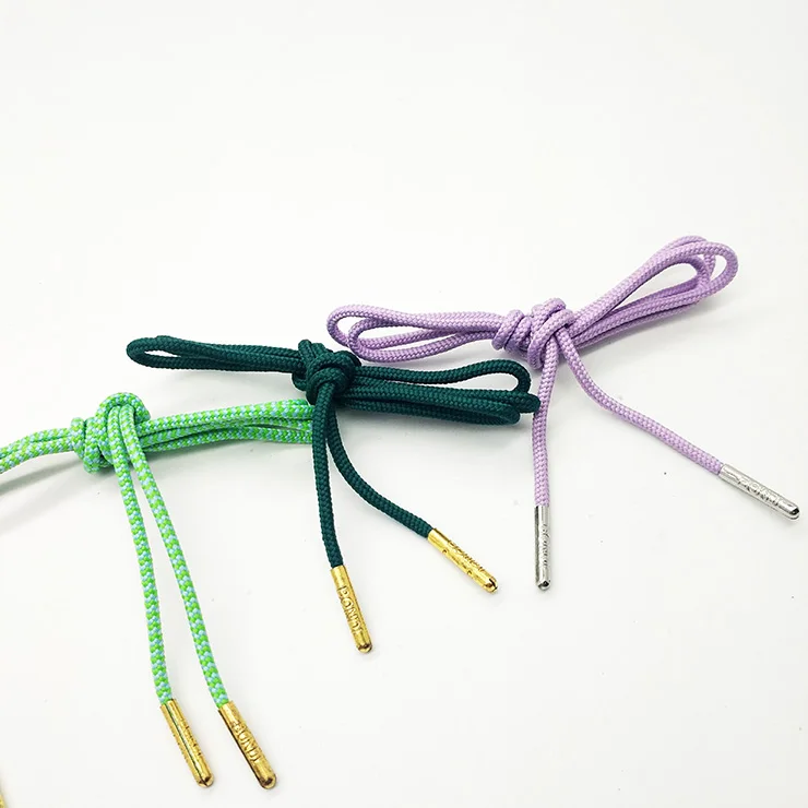 neon color round dress shoe laces with LOGO tipping