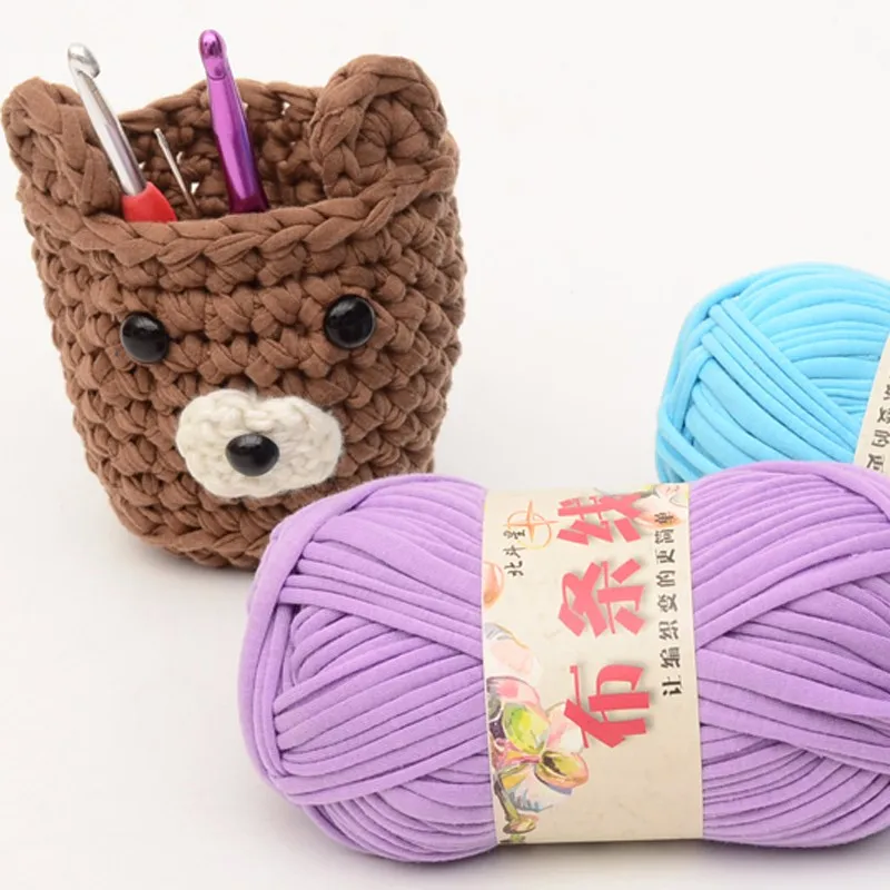 
Wuge manufacturer cheap price 100 polyester crochet tshirt yarn for knitting 