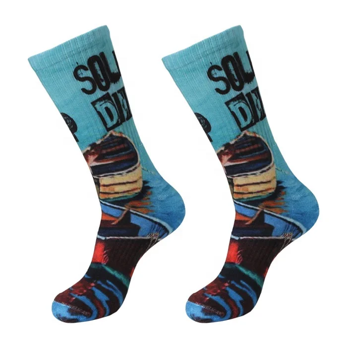 Custom printed skateboard teen blank sublimation novelty cute men tube socks